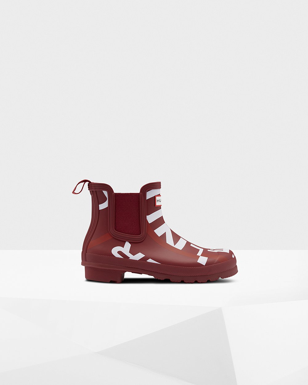 Women Hunter Original Exploded Logo | Chelsea Boots Grey Red | NZ-97628-MWIK